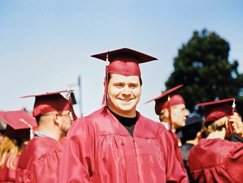 Rhett Hoffmeister at the 111th Commencement at Central Washington University in Ellensburg, WA in 2002.